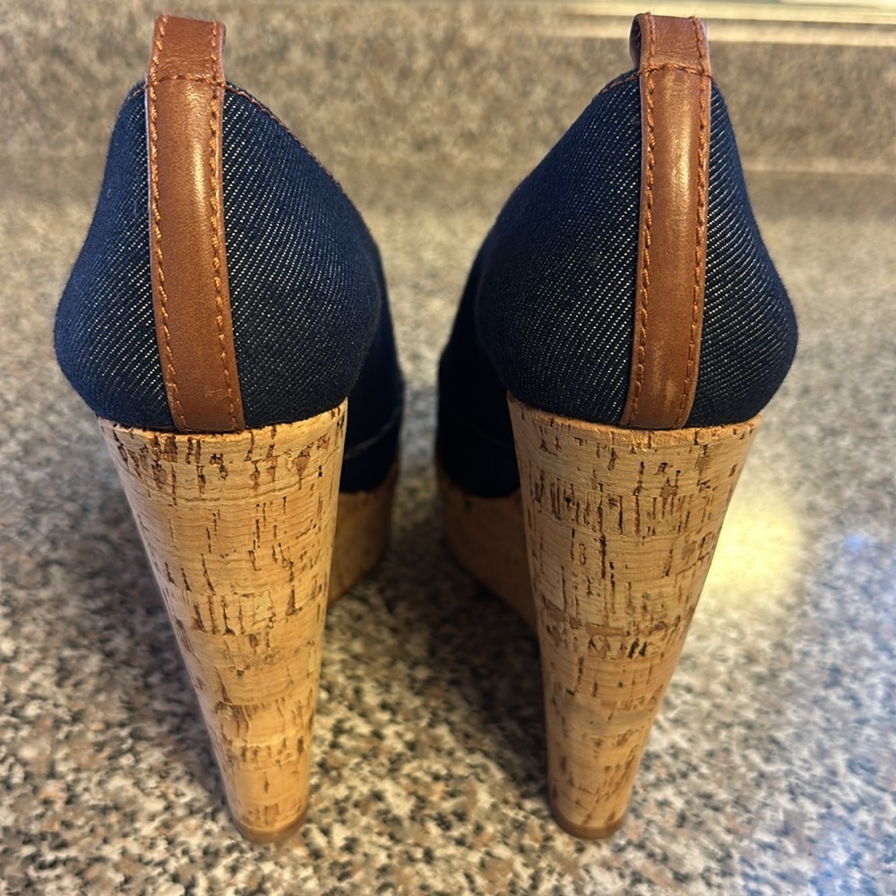 Blue Denim Christian Louboutin Wedges EU 38 - Picture 4 of 15